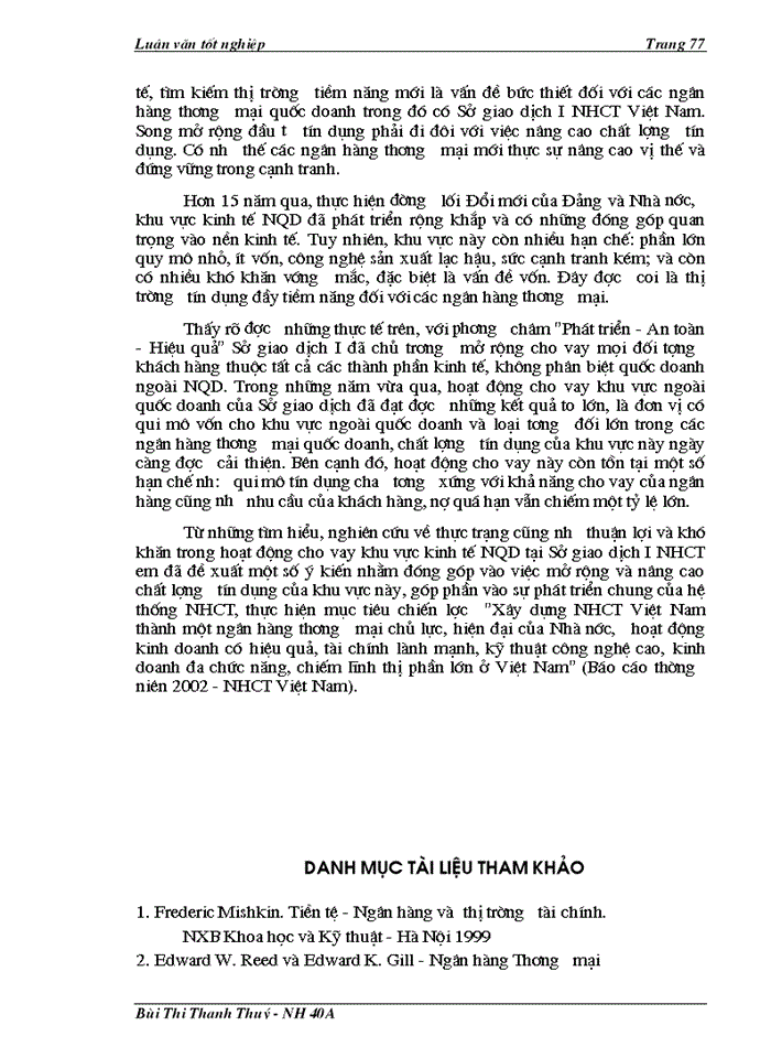 image for page Giải pháp mở rộng và nâng cao chất lượng tín dụng đối với khu vực kinh tế ngoài quốc doanh tại Sở Giao dịch I - Ngân hàng Công thương Việt Nam