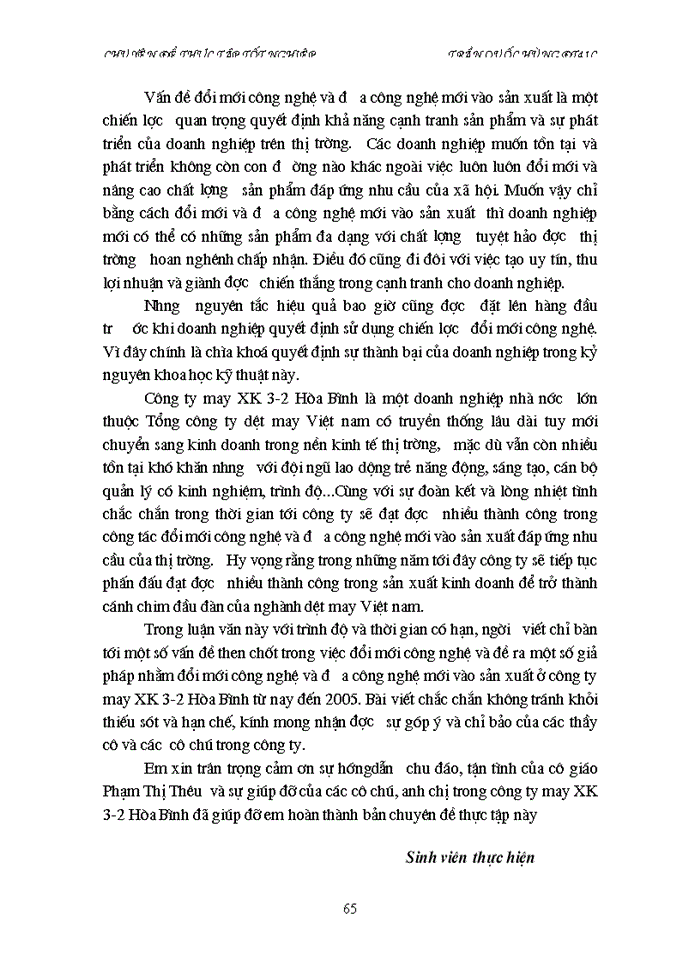 image for page Đầu tư để đổi mới công nghệ ở công ty may XK 3-2 Hòa Bình