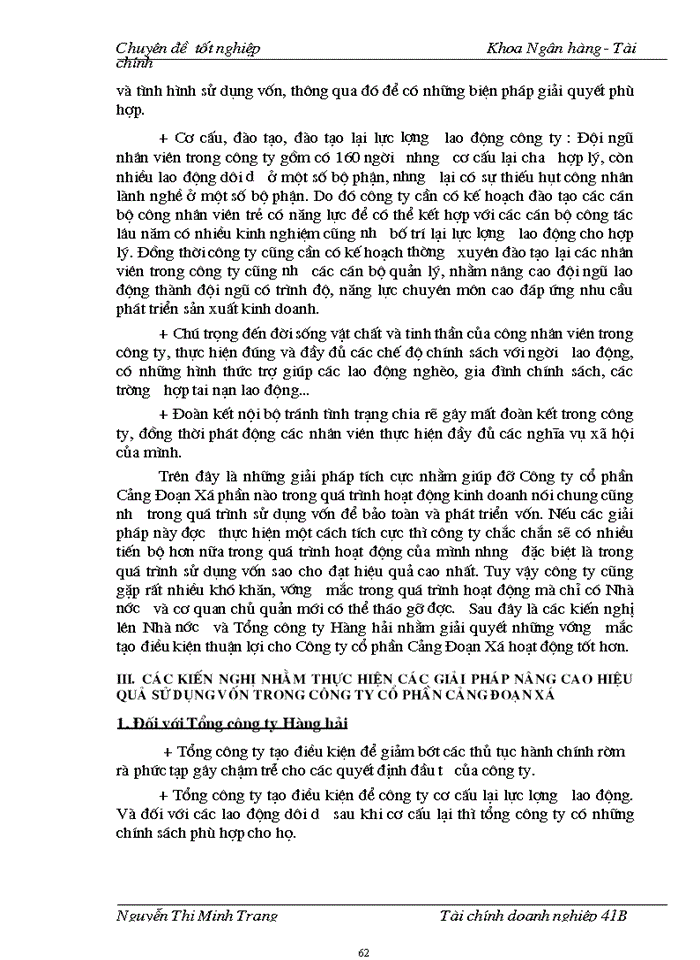 image for page Hiệu quả sử dụng vốn và một số biện pháp tài chính nhằm nâng cao hiệu quả sử dụng vốn tại Công ty cổ phần Cảng Đoạn Xá