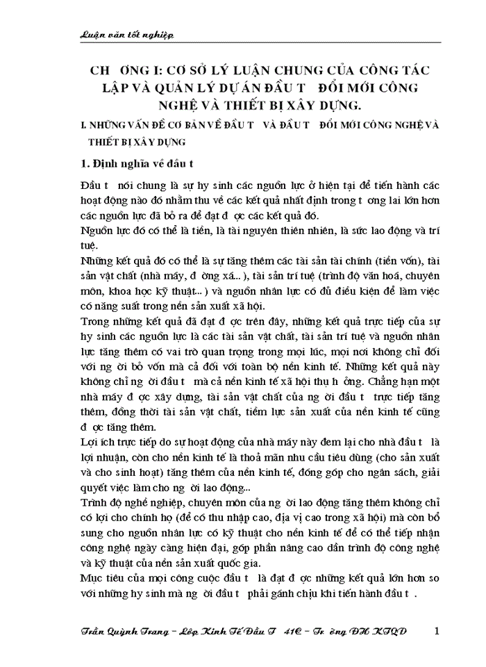 image for page Thực trạng phân tích tài chính dự án đầu tư đổi mới công nghệ và thiết bị xây dựng.