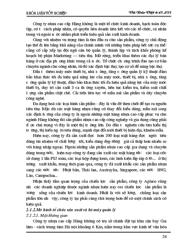 image for page Một số giải pháp nhằm tăng cường hoạt động tiêu thụ sản phẩm tại Công ty nhựa cao cấp Hàng không