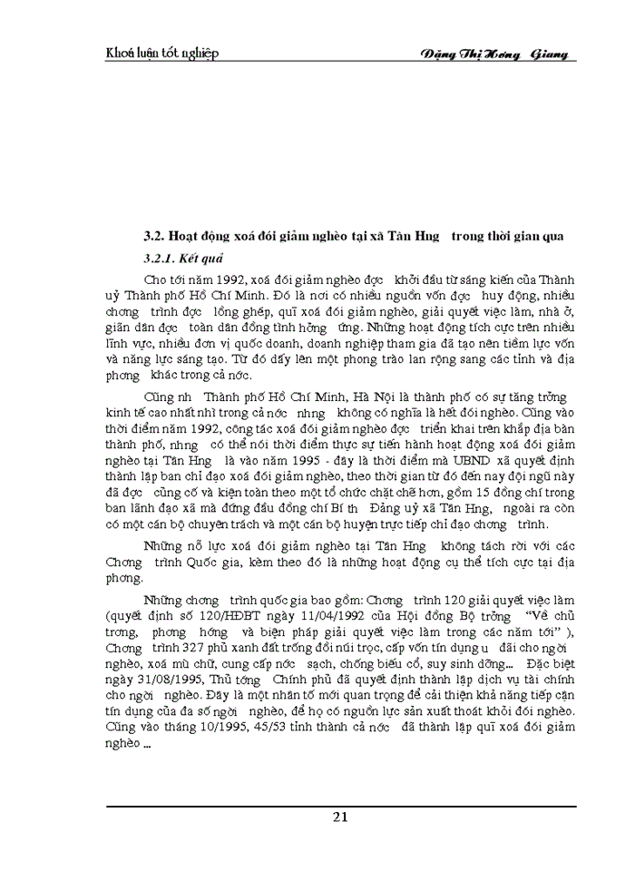 image for page Công tác xoá đói giảm nghèo và các vấn đề môi trường liên quan tại xã Tân Hưng, huyện Sóc Sơn, Thành phố Hà Nội