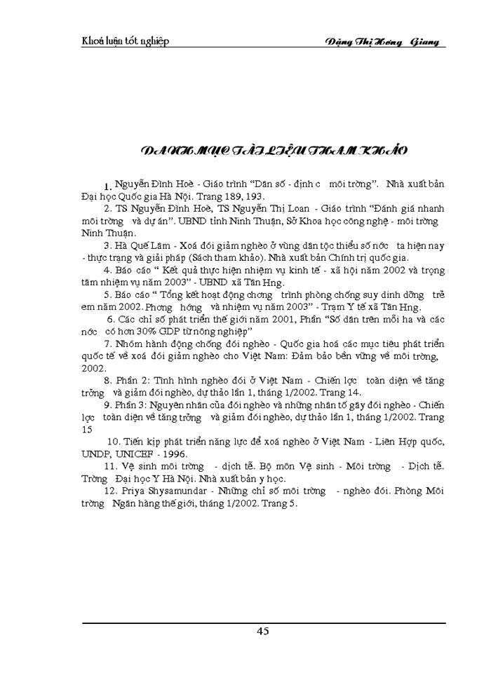 image for page Công tác xoá đói giảm nghèo và các vấn đề môi trường liên quan tại xã Tân Hưng, huyện Sóc Sơn, Thành phố Hà Nội