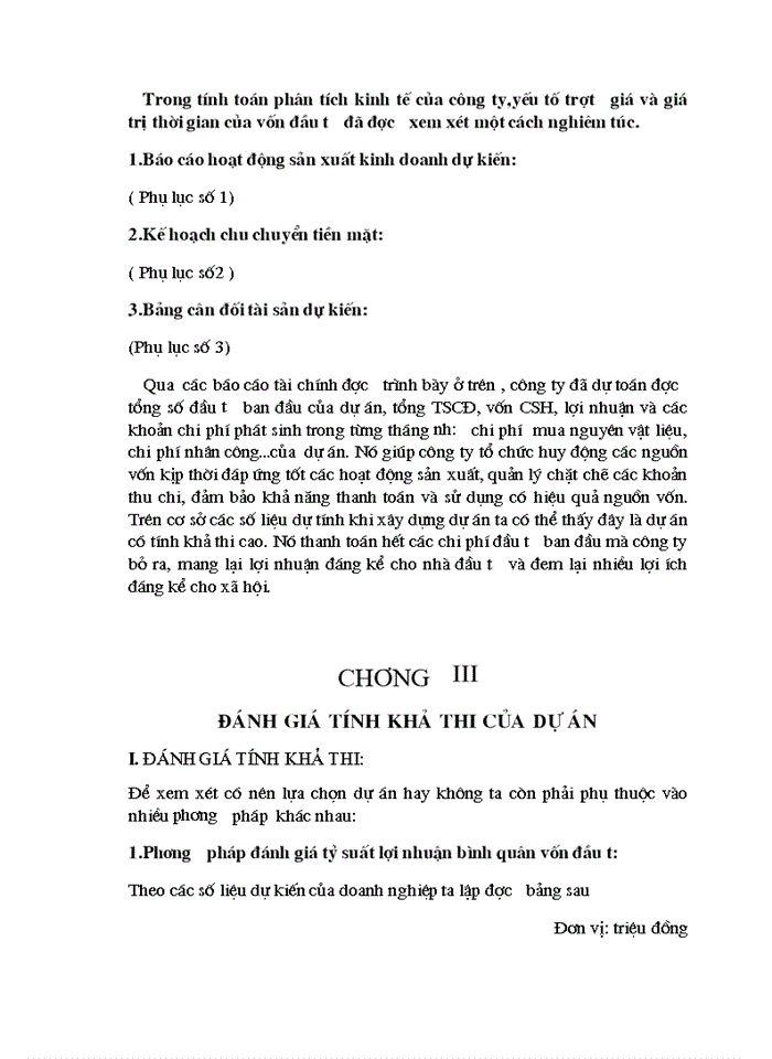 image for page Đánh giá tính khả thi và triển vọng của dự án