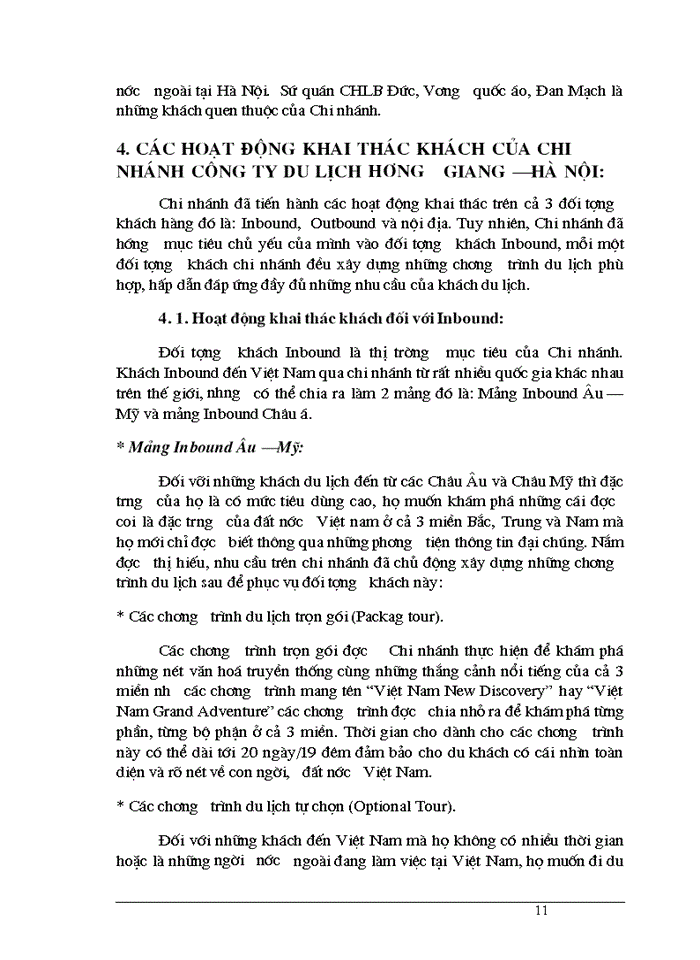 image for page Các hoạt động khai thác khách của Chi nhánh Công ty Du lịch Hương Giang – Hà Nộ