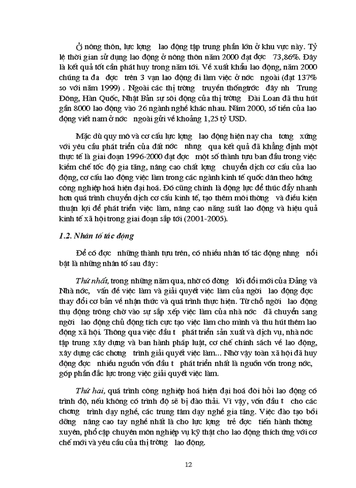 image for page Kế hoạnh lao động và việc làm và những giải pháp giải quyết việc làm trong thời kỳ kế hoạch 5 năm 2001- 2005 ở Việt Nam