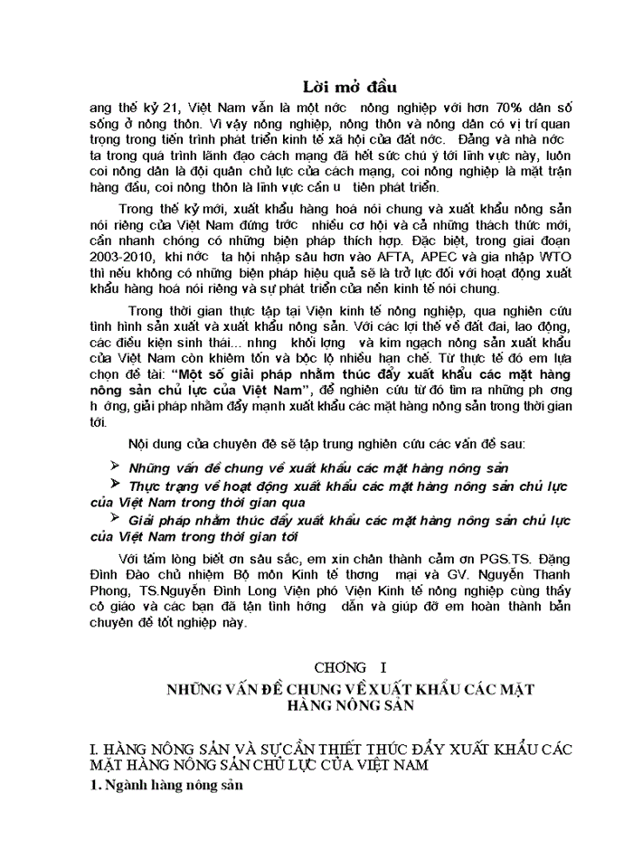 Một số giải pháp nhằm thúc đẩy xuất khẩu các mặt hàng nông sản chủ lực của Việt Nam