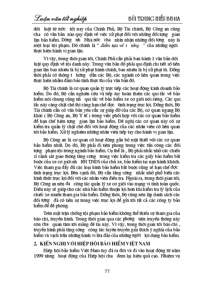 image for page Trục lợi trong bảo hiểm xe cơ giới tại Công ty bảo hiểm Hà Nội