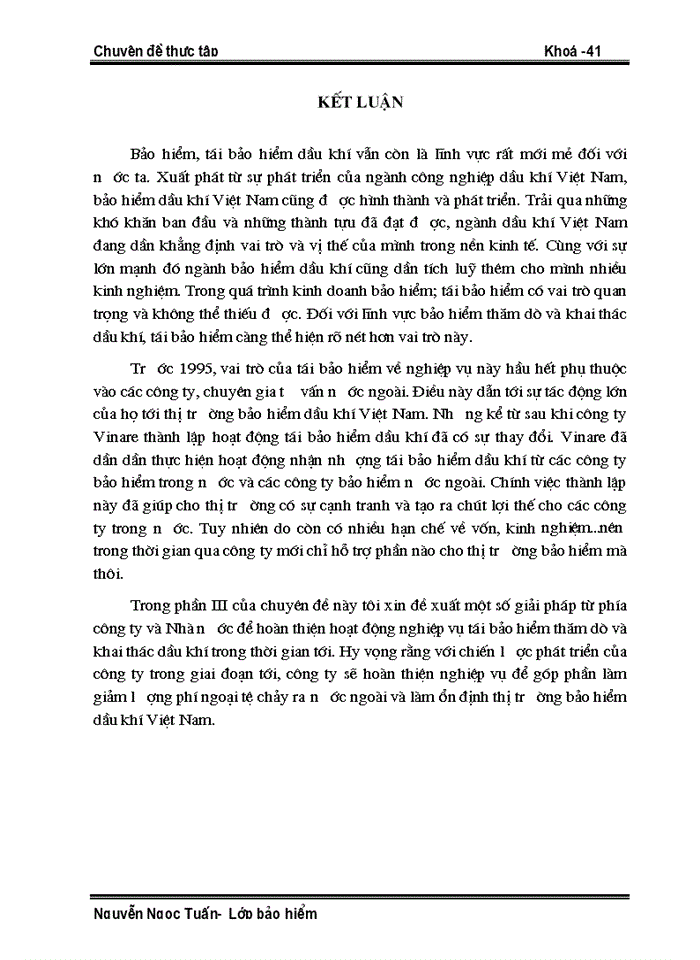 image for page Hoạt động tái bảo hiểm thăm dò và khai thác dầu khí tại công ty trong giai đoạn 1998 - 2002
