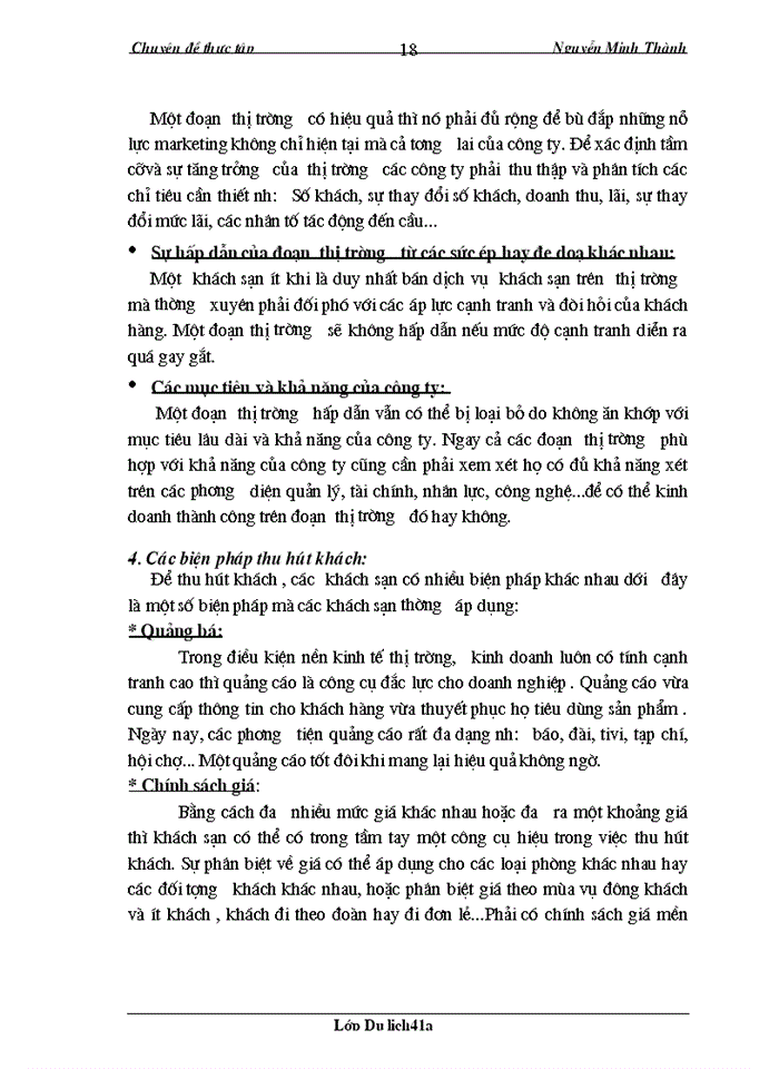 image for page Xác định thị trường mục tiêu và một số kiến nghị đối với hoạt động thu hút khách của khách sạn Công Đoàn