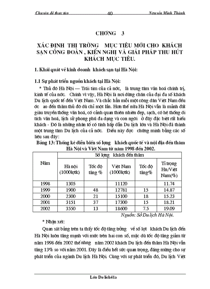 image for page Xác định thị trường mục tiêu và một số kiến nghị đối với hoạt động thu hút khách của khách sạn Công Đoàn