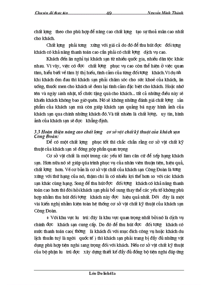image for page Xác định thị trường mục tiêu và một số kiến nghị đối với hoạt động thu hút khách của khách sạn Công Đoàn