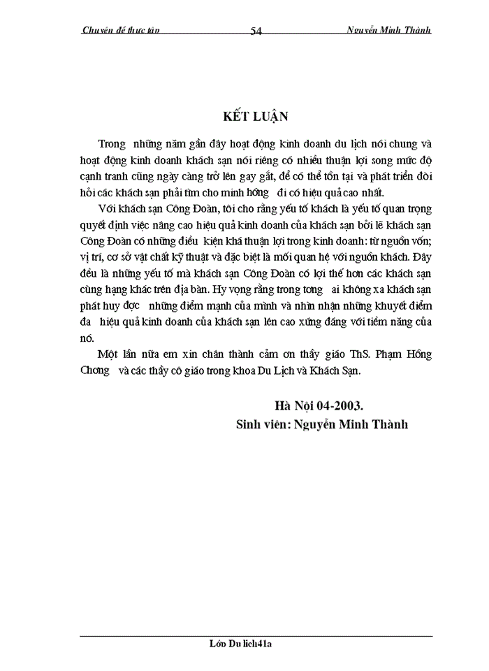 image for page Xác định thị trường mục tiêu và một số kiến nghị đối với hoạt động thu hút khách của khách sạn Công Đoàn