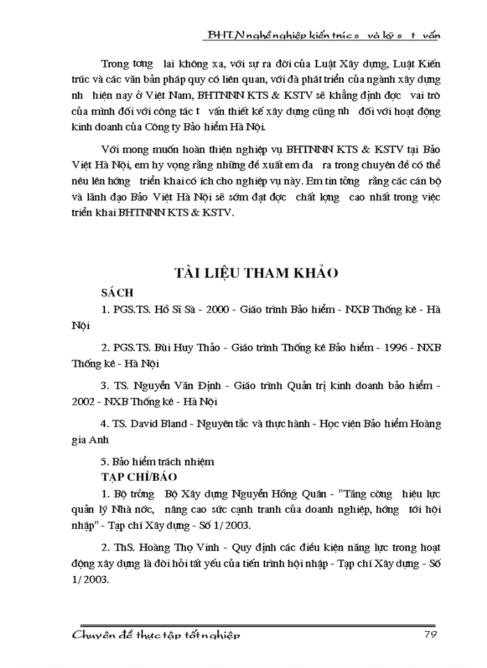 image for page Bảo hiểm trách nhiệm nghề nghiệp cho kiến trúc sư và kỹ sư tư vấn tại Công ty Bảo hiểm Hà Nội - Thực trạng và giải pháp.