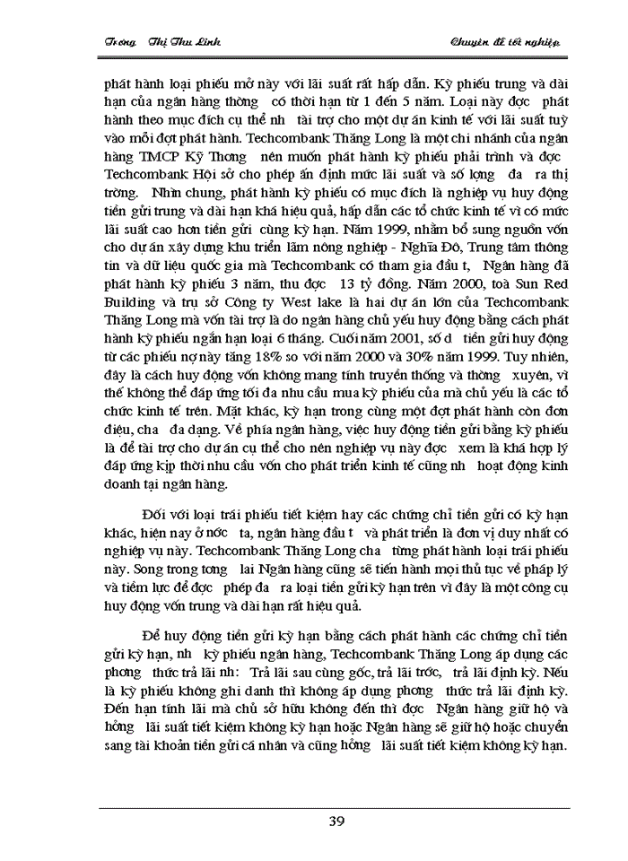 image for page Giải pháp và kiến nghị nhằm mở rộng huy động tiền gửi kỳ hạn tại techcombank thăng long