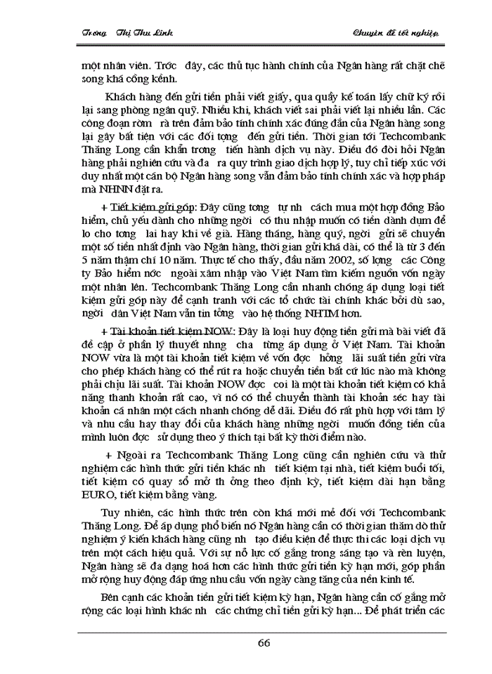 image for page Giải pháp và kiến nghị nhằm mở rộng huy động tiền gửi kỳ hạn tại techcombank thăng long