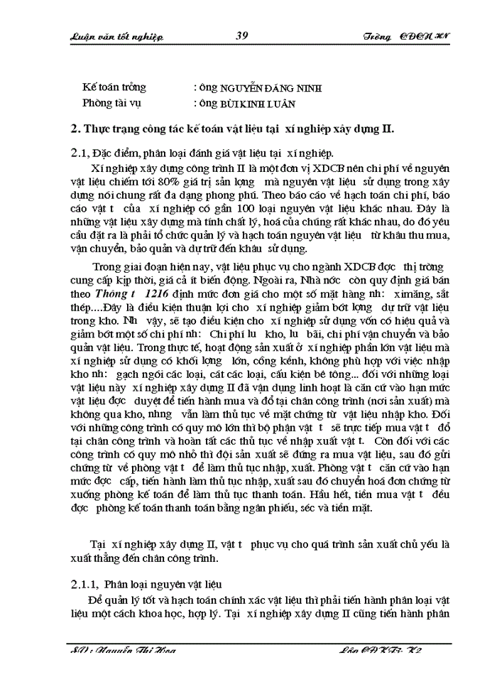 image for page Công tác kế toán nguyên vật liệu tại xí nghiệp xây dựng công trình II