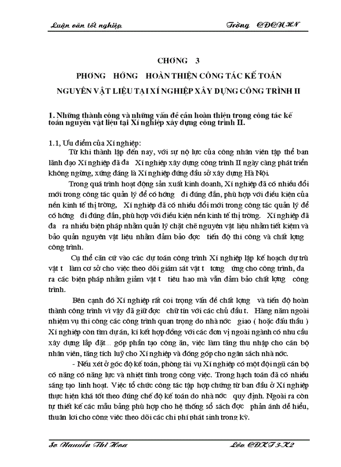 image for page Công tác kế toán nguyên vật liệu tại xí nghiệp xây dựng công trình II