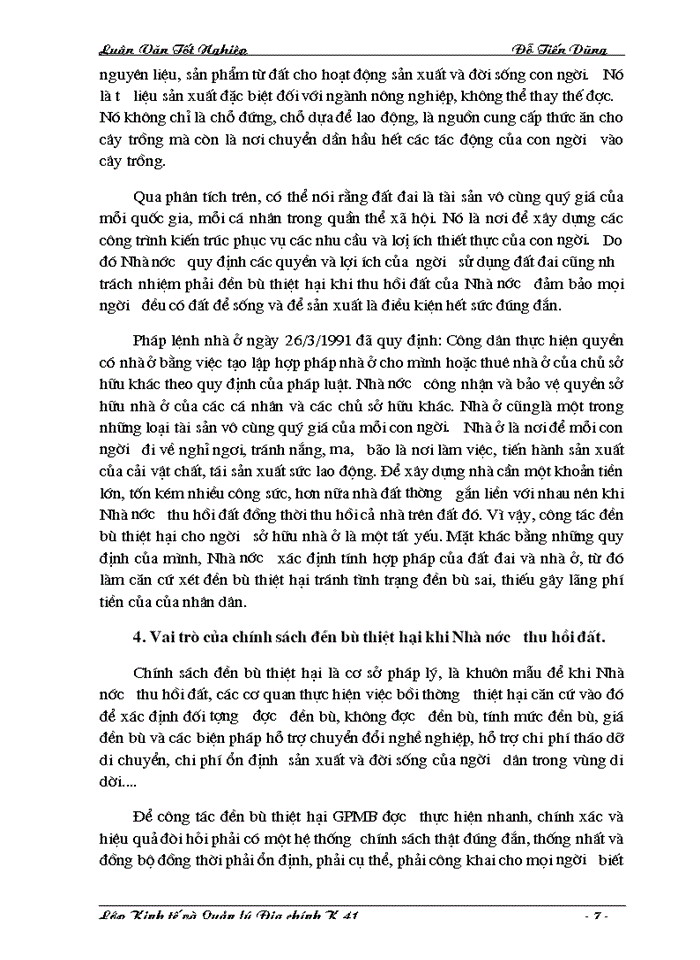 image for page Hoàn thiện chính sách và phương thức đền bù thiệt hại khi Nhà nước thu hồi đất trên địa bàn Thành phố Hà Nội.