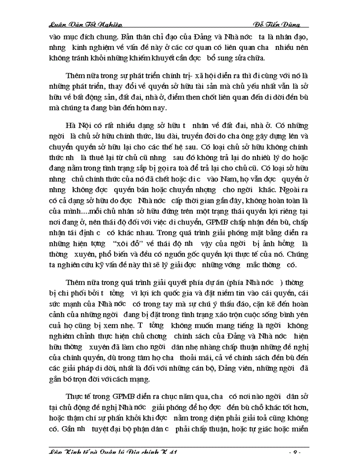 image for page Hoàn thiện chính sách và phương thức đền bù thiệt hại khi Nhà nước thu hồi đất trên địa bàn Thành phố Hà Nội.