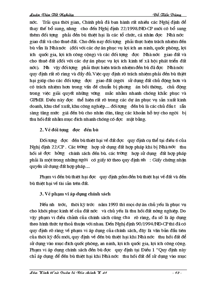 image for page Hoàn thiện chính sách và phương thức đền bù thiệt hại khi Nhà nước thu hồi đất trên địa bàn Thành phố Hà Nội.