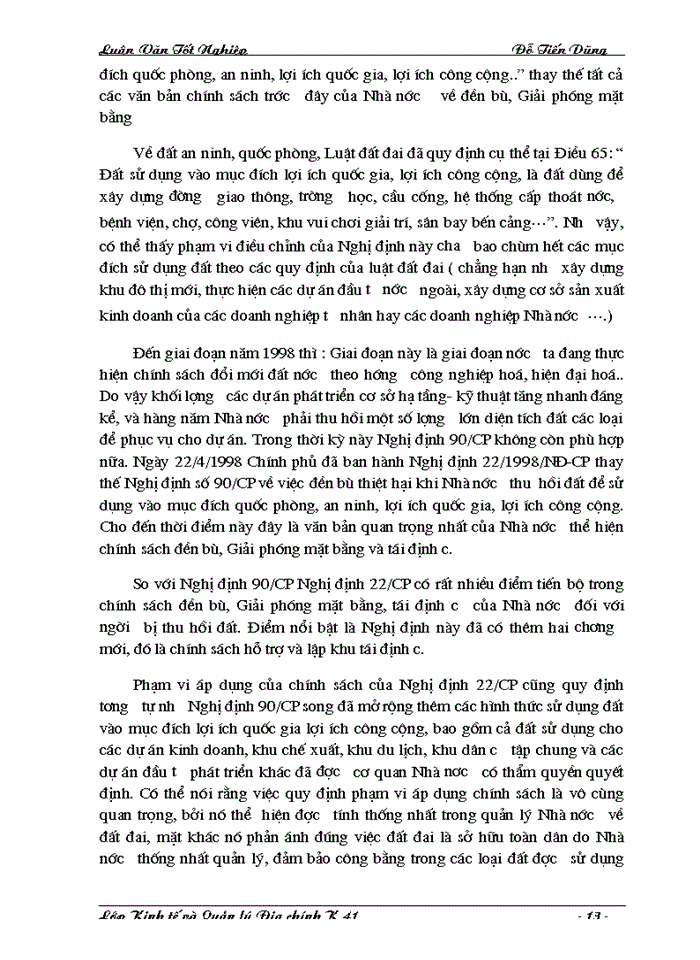 image for page Hoàn thiện chính sách và phương thức đền bù thiệt hại khi Nhà nước thu hồi đất trên địa bàn Thành phố Hà Nội.