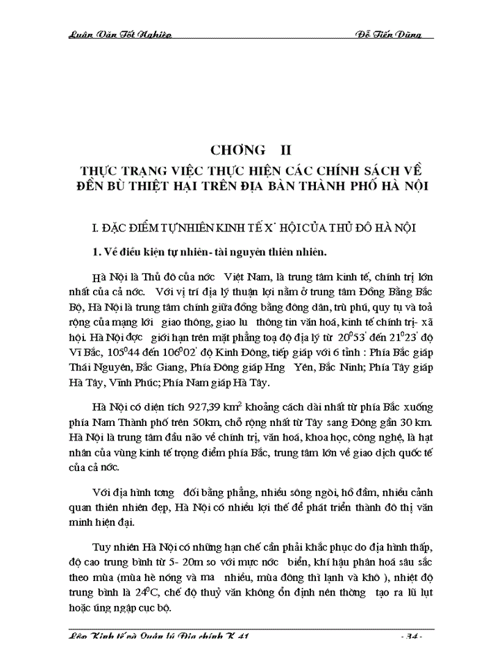 image for page Hoàn thiện chính sách và phương thức đền bù thiệt hại khi Nhà nước thu hồi đất trên địa bàn Thành phố Hà Nội.