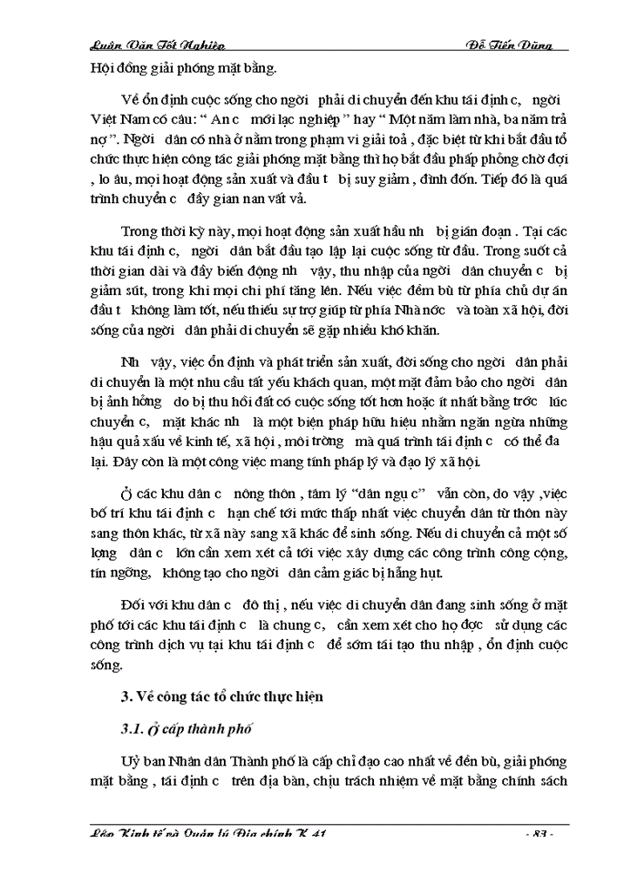 image for page Hoàn thiện chính sách và phương thức đền bù thiệt hại khi Nhà nước thu hồi đất trên địa bàn Thành phố Hà Nội.