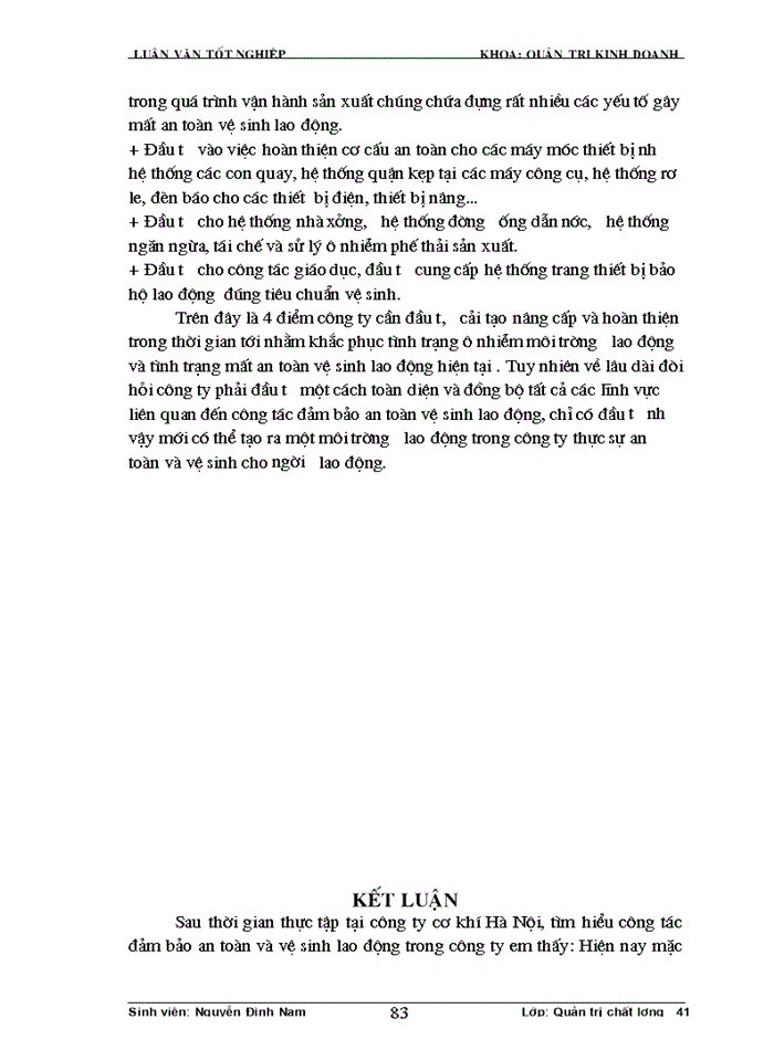 image for page Thực trạng công tác đảm bảo an toàn vệ sinh lao động tại công ty cơ khí Hà Nội