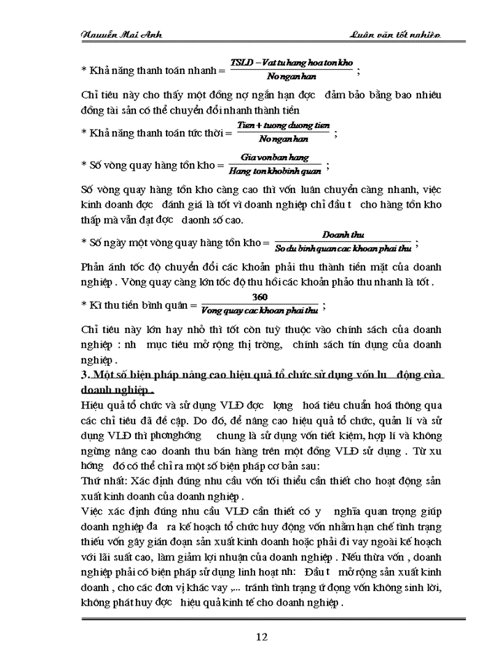 image for page Thực trạng việc tổ chức, quản lí và sử dụng vốn lưu động tại công ty hoá dầu petrolimex