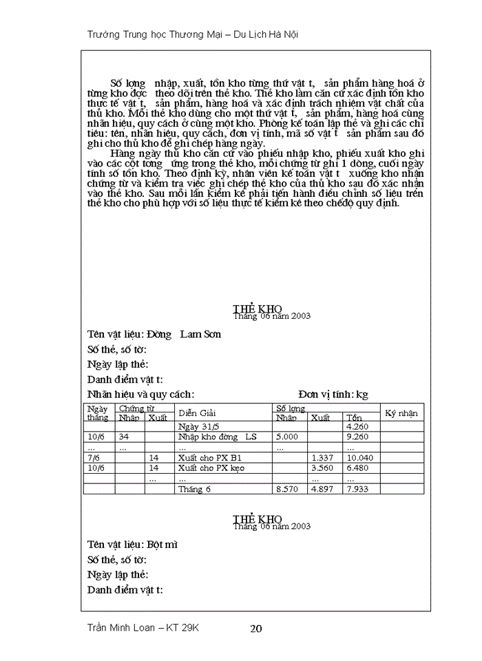image for page Công tác hạch toán nguyên vật liệu, công cụ dụng cụ ở công ty