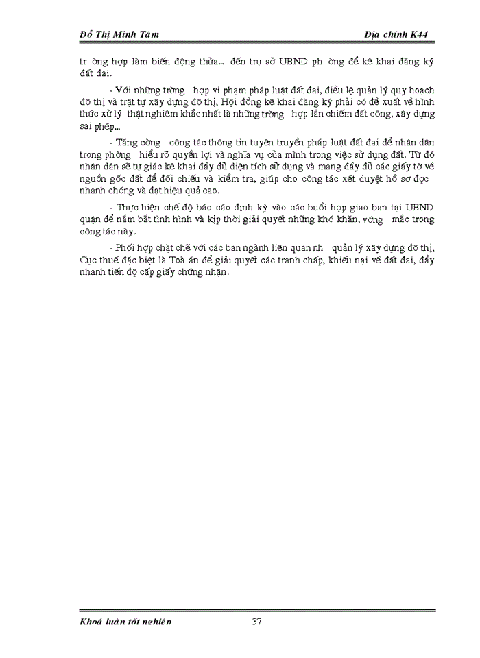 image for page Đánh giá tình hình kê khai đăng ký đất đai và quản lý hệ thống hồ sơ địa chính trên địa bàn phường Nhân Chính - quận Thanh Xuân - Hà Nội