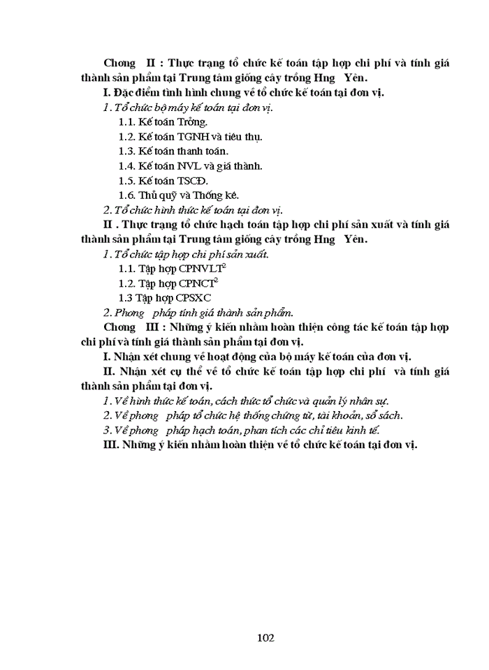image for page Kế toán tập hợp chi phí và tính giá thành tại Trung tâm giống cây trồng Hưng Yên.