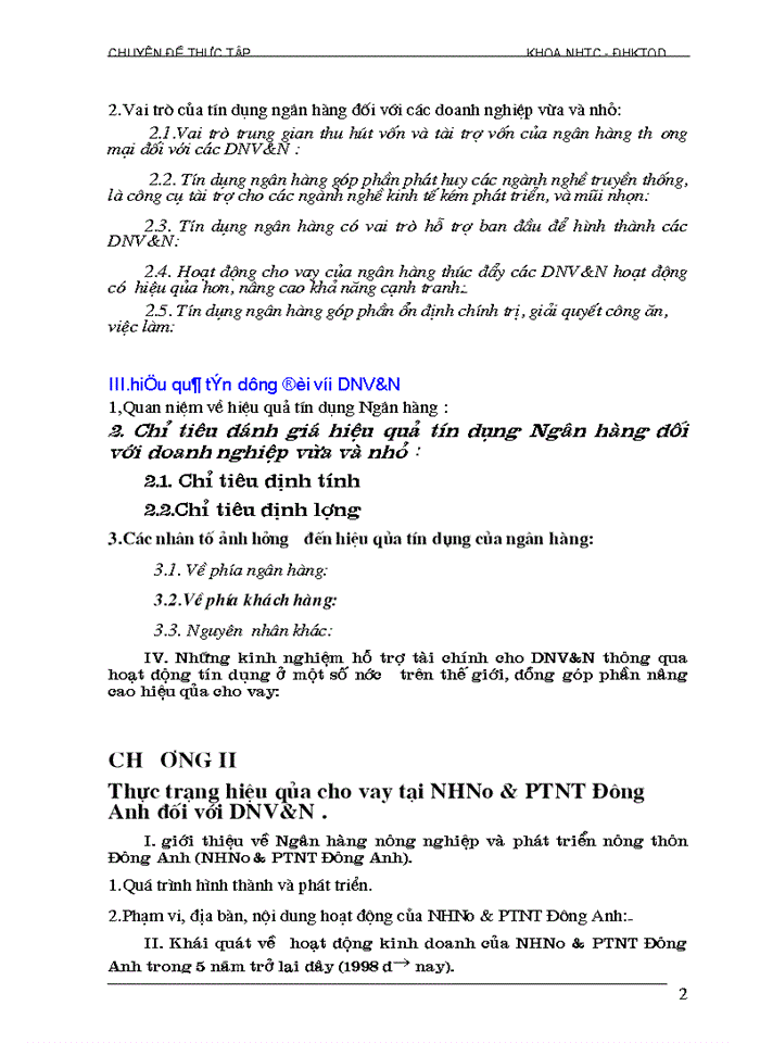 image for page Giải pháp nâng cao hiệu quả cho vay đối với doanh nghiệp vừa và nhỏ tại ngân hàng nông  nghiệp và phát triển nông thôn Đông Anh