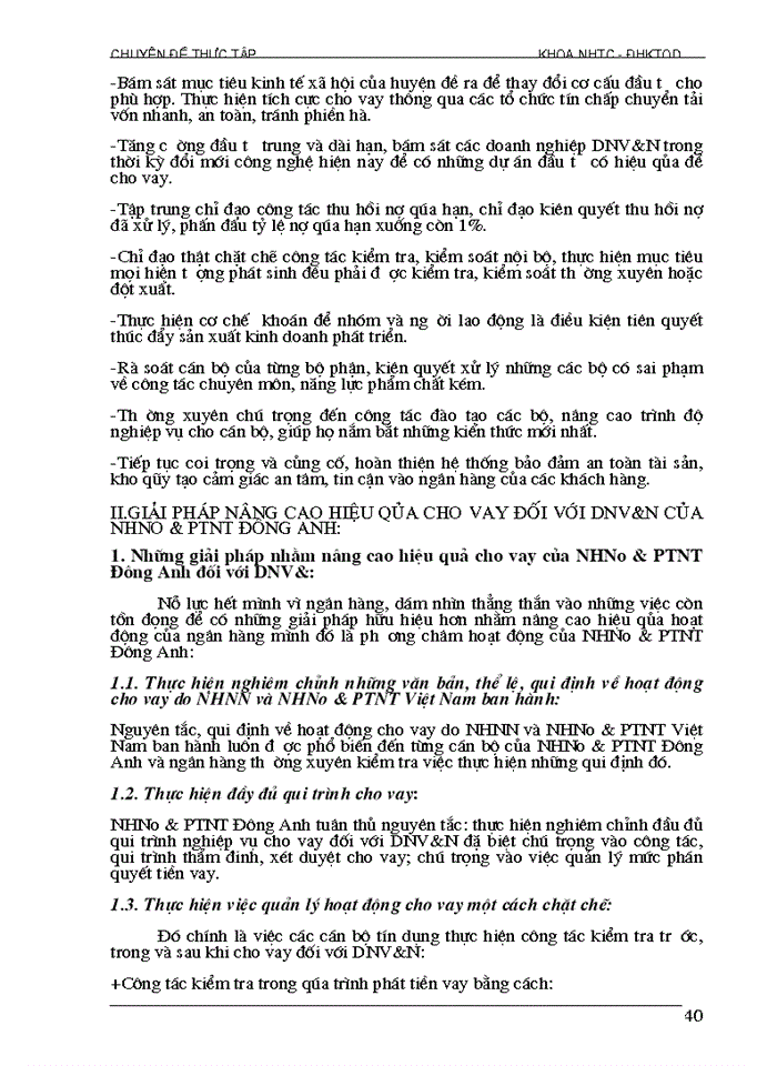 image for page Giải pháp nâng cao hiệu quả cho vay đối với doanh nghiệp vừa và nhỏ tại ngân hàng nông  nghiệp và phát triển nông thôn Đông Anh