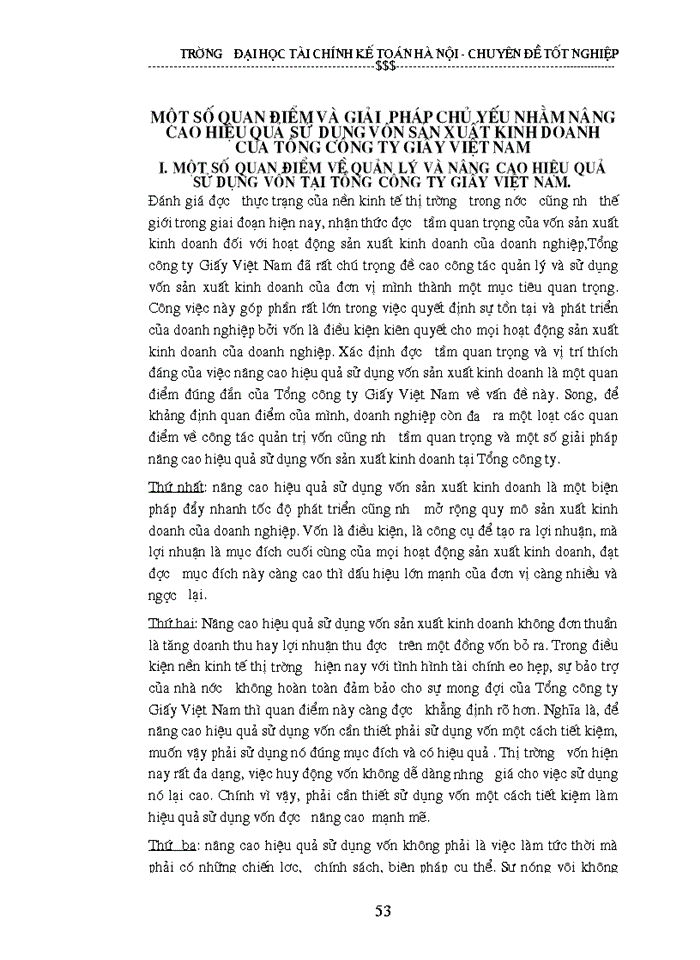 image for page Vốn sản xuất kinh doanh và các biện pháp nâng cao hiệu quả sử dụng vốn sản xuất kinh doanh tại Tổng công ty giấy Việt nam