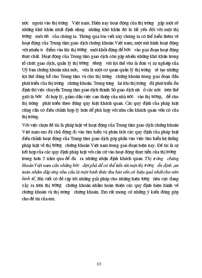 image for page Một số hoạt động của TTGDCK ở Việt Nam và kiến nghị góp phần hoàn thiện hệ thống pháp luật về TTGDCK VN