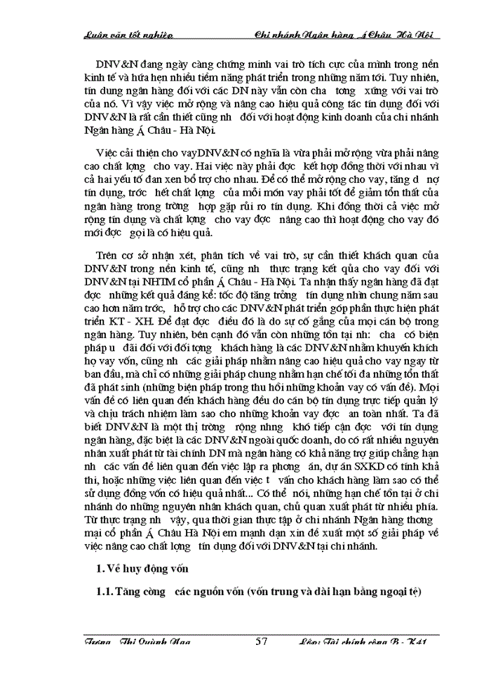 image for page Nâng cao chất lượng tín dụng đối với DNV&N tại Ngân hàng Á Châu- Chi nhánh Hà Nội