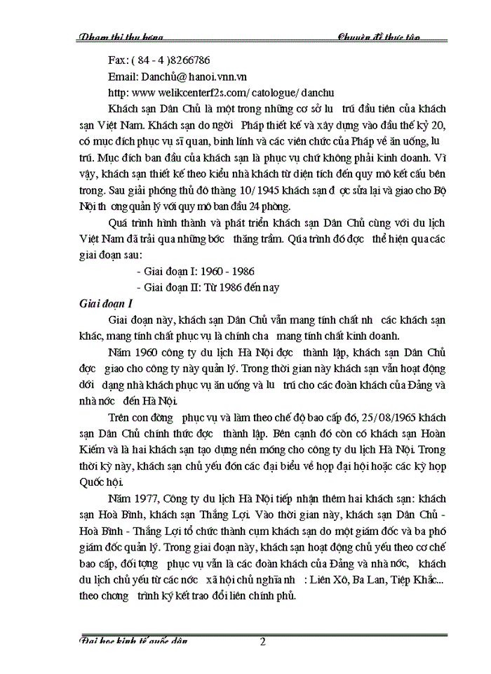 image for page Nâng cao chất lượng dịch vụ tại khách sạn Dân Chủ