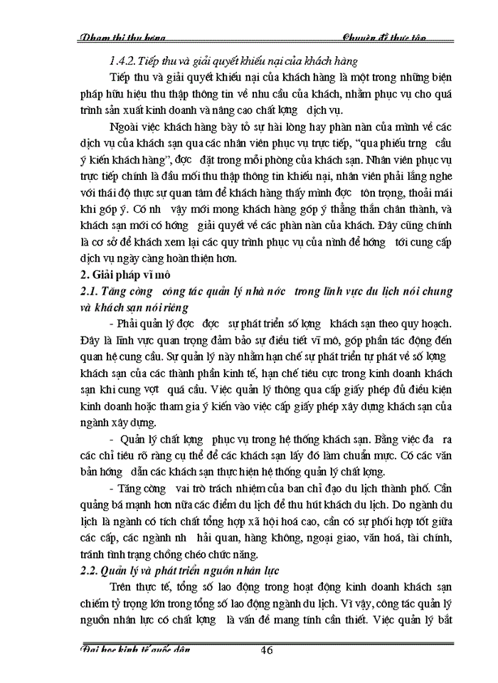 image for page Nâng cao chất lượng dịch vụ tại khách sạn Dân Chủ