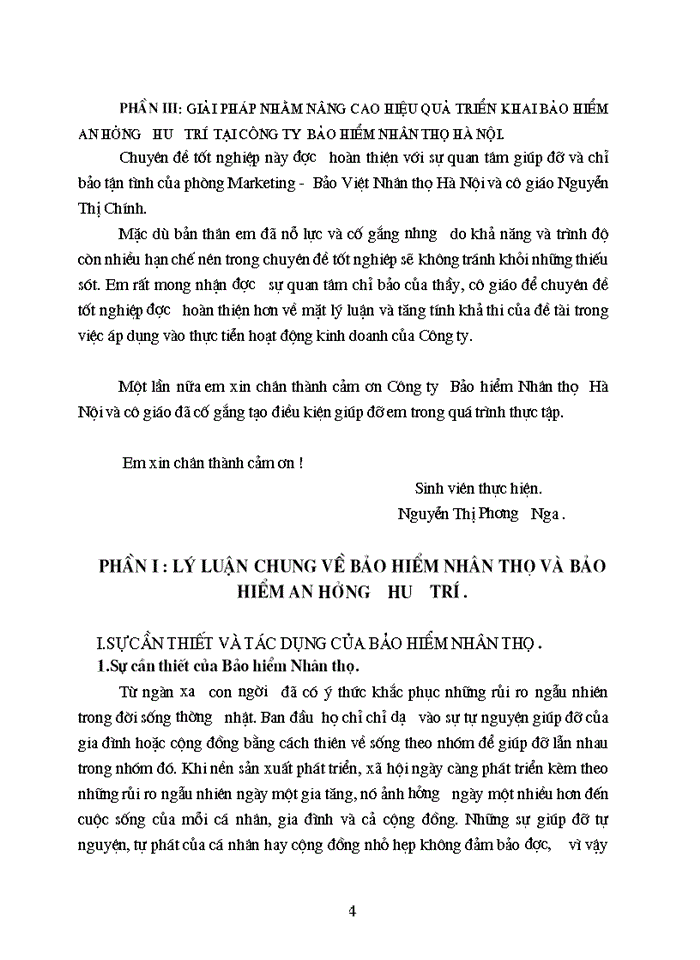 Thực trạng và giẩi pháp nhằm nâng cao hiệu quả triển khai bảo hiểm   an hưởng hưu trí  tại công ty bảo hiểm  nhân thọ  hà nội