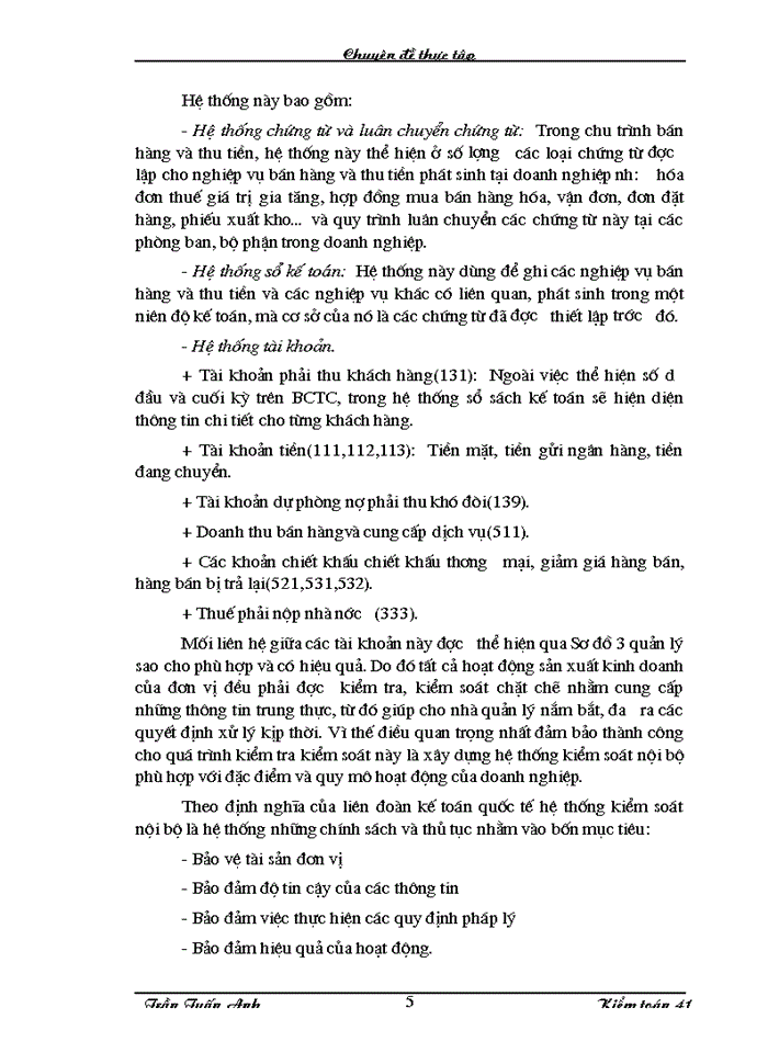 image for page Kiểm toán chu trình bán hàng – thu tiền trong kiểm toán báo cáo tài chính do Công ty Kiểm toán và Dịch vụ tin học  thực hiện