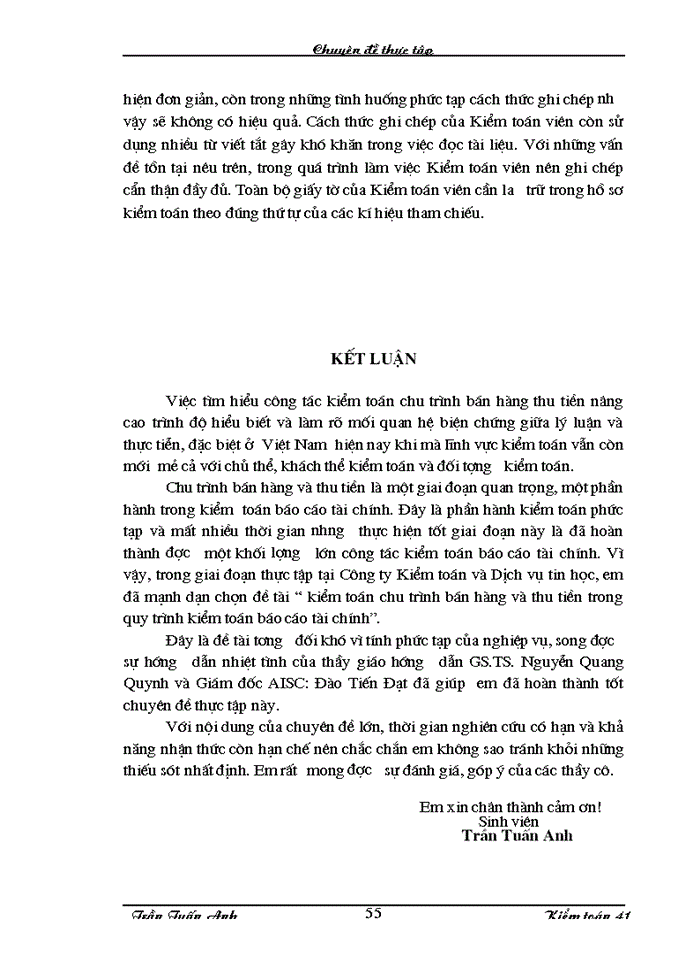 image for page Kiểm toán chu trình bán hàng – thu tiền trong kiểm toán báo cáo tài chính do Công ty Kiểm toán và Dịch vụ tin học  thực hiện