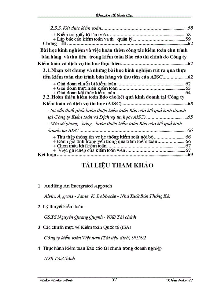 image for page Kiểm toán chu trình bán hàng – thu tiền trong kiểm toán báo cáo tài chính do Công ty Kiểm toán và Dịch vụ tin học  thực hiện