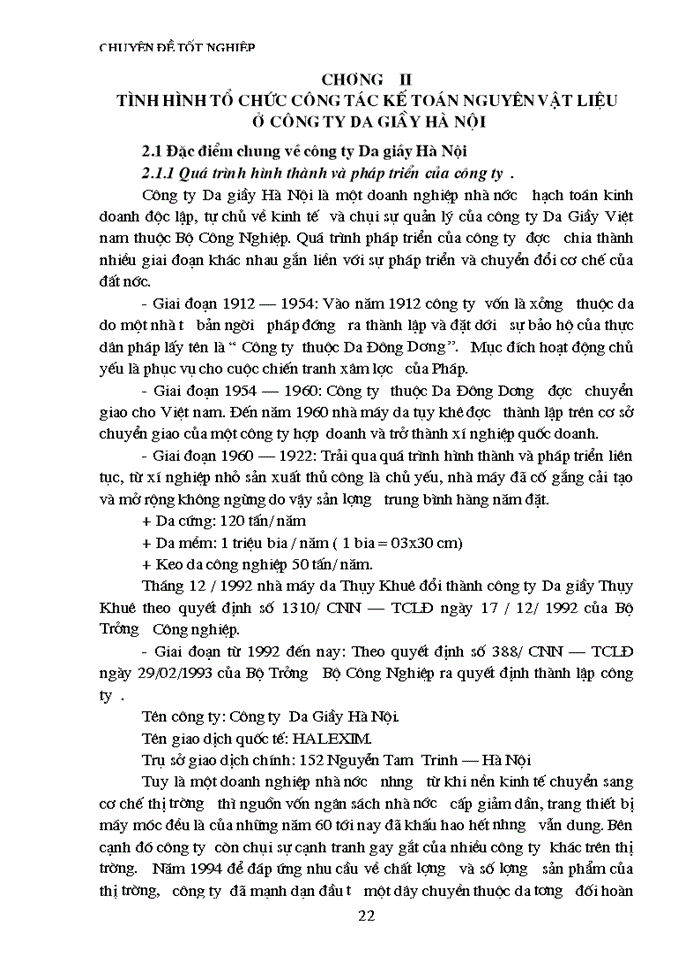 image for page Tổ chức công tác kế toán nguyên vật liệu Công ty Da Giầy Hà Nội