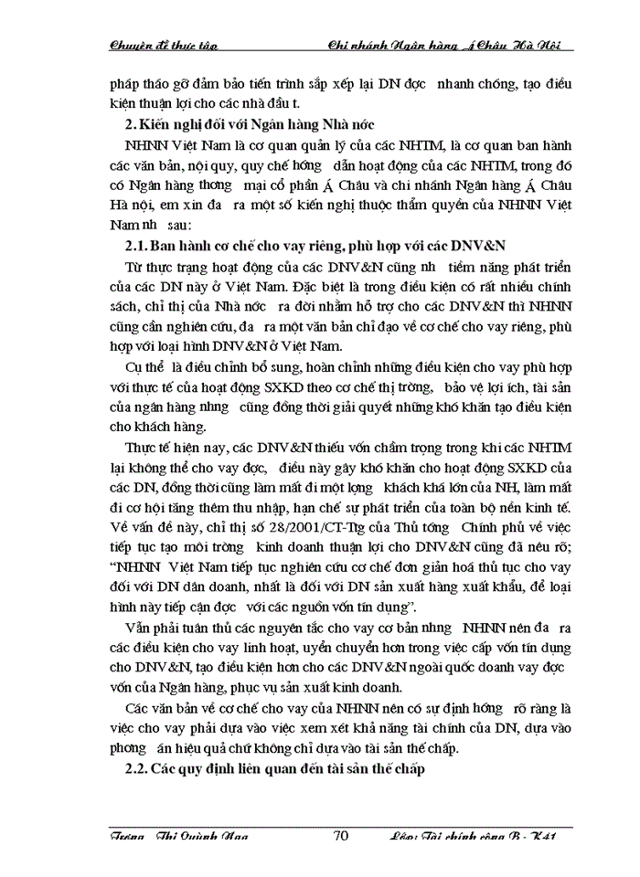 image for page Giải pháp nâng cao chất lượng tín dụng đối với DNV&N tại Ngân hàng Á Châu- Chi nhánh Hà Nội