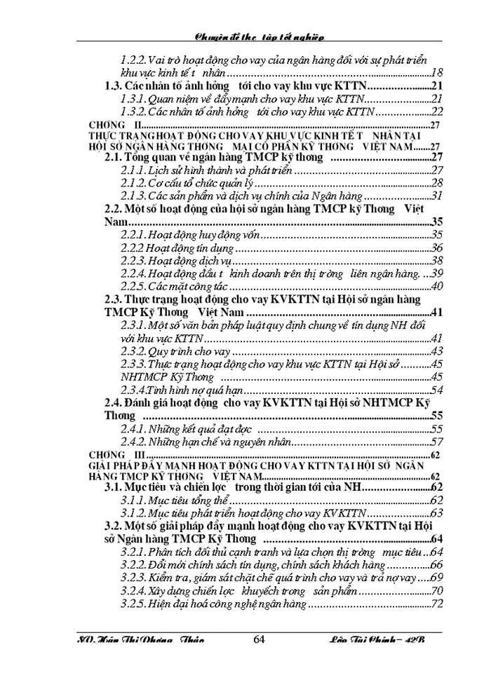 image for page Giải pháp đẩy mạnh hoạt động cho vay khu vực kinh tế tư nhân tại Hội sở Ngân hàng TMCP Kỹ Thương Việt Nam