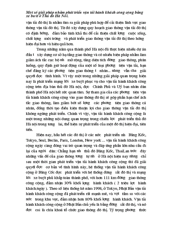 image for page Một số giải pháp nhằm phát triển vận tải hành khách công cộng bằng xe buýt trên địa bàn Hà nội