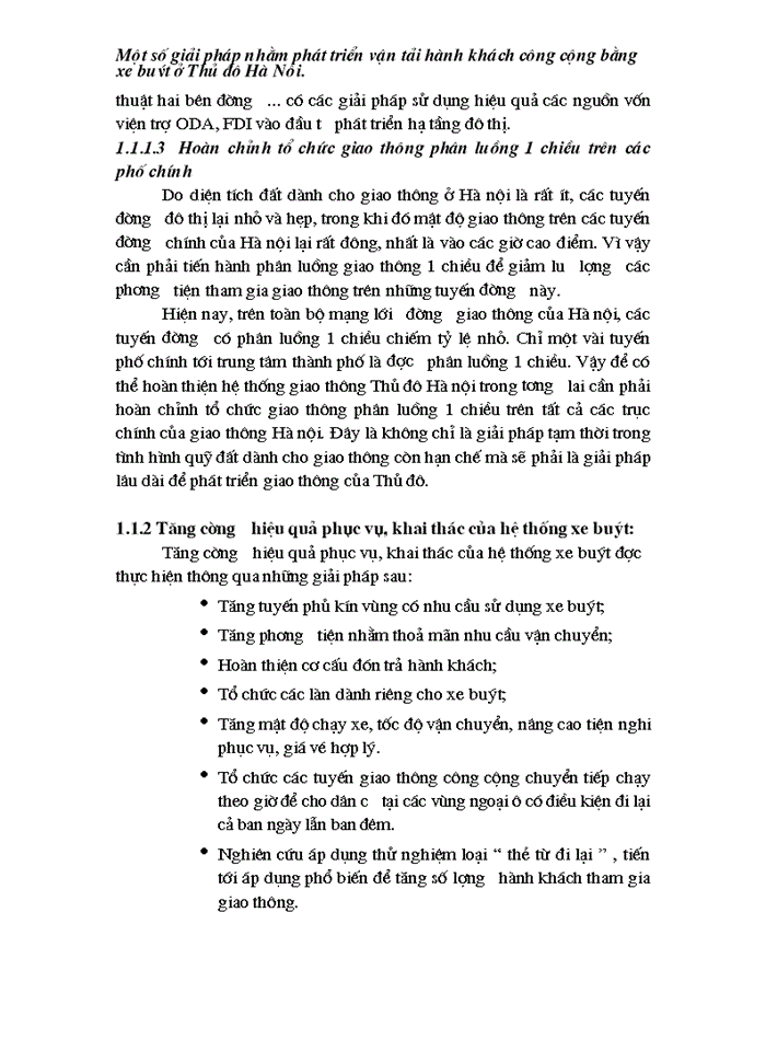 image for page Một số giải pháp nhằm phát triển vận tải hành khách công cộng bằng xe buýt trên địa bàn Hà nội