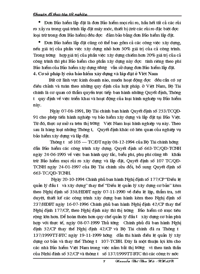 image for page Bàn về nghiệp vụ Bảo hiểm xây dựng và lắp đặt tại công ty bảo hiểm thành phố Hồ Chí Minh chi nhánh tại Hà Nội